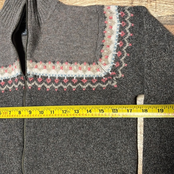 VTG Woolrich Sweater Womens MP Earth Tones Full Zip Knit 100% Wool 90s Cozy (7) - Picture 4 of 6